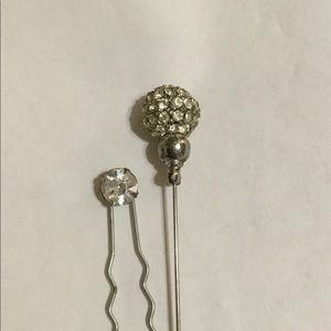 Vintage 1960s Rhinestone Hat Pin and Hair Pin Set